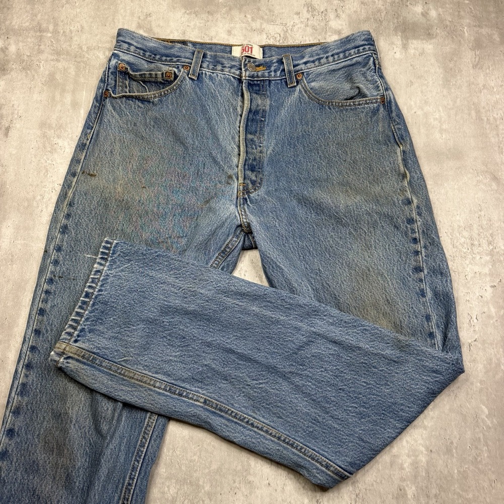 Vintage Levis 501 xx Button Fly Jeans Straight Fit 90s Fits Men's 34x34 Work USA